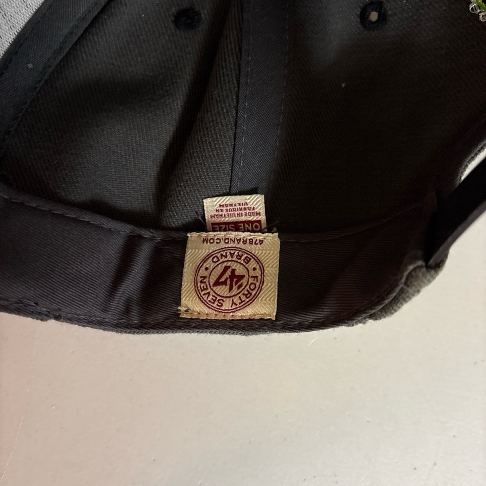 Chicago Bulls Windy City 47 Brand Dark Gray and Black Hat with Neon Green Logo - Picture 7 of 9